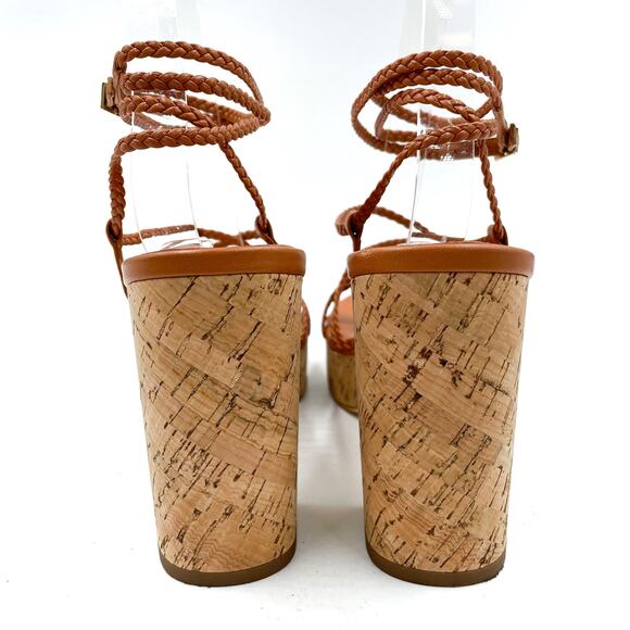 House of Harlow Braided Gladiator Platform Sandals Rust Brown Strappy Sz 9.5 - Picture 8 of 11